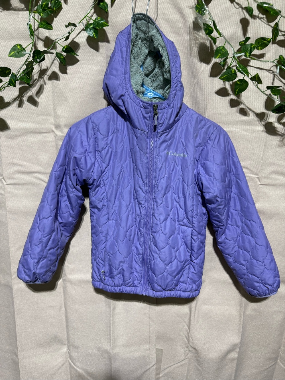 Columbia Purple Quilted Hooded Puffer Jacket